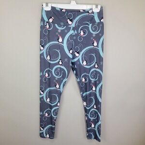 CG Grey Penguins Polyester‎ Spandex Ankle Leggings Tall And Curvy